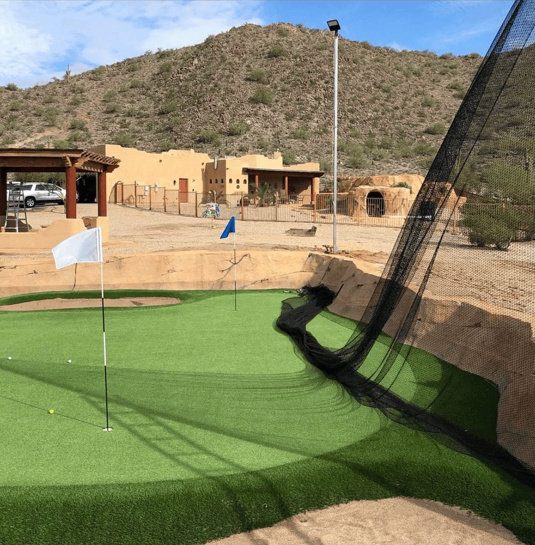 a putting green installed in Fountain Hills AZ by Fountain Hills Turf and Hardscape